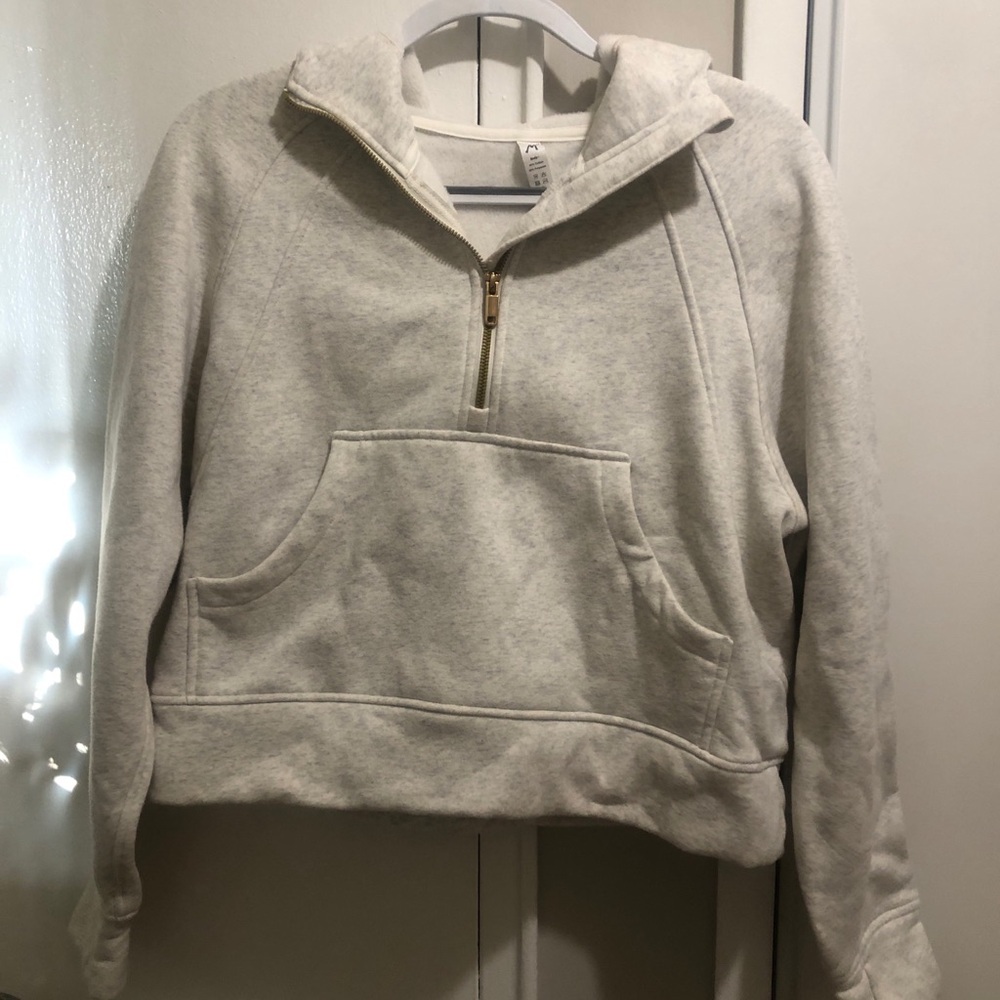 Mendocino Light Gray Half-Zip Pullover Hoodie